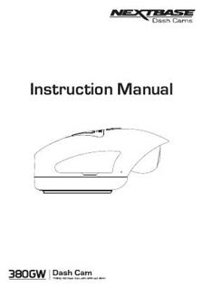 NextBase 380GW manual. Camera Instructions.